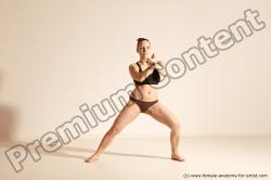 Underwear Martial art Woman White Moving poses Average long colored Dynamic poses Academic